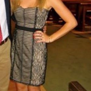Only worn once BCBG strapless cocktail dress